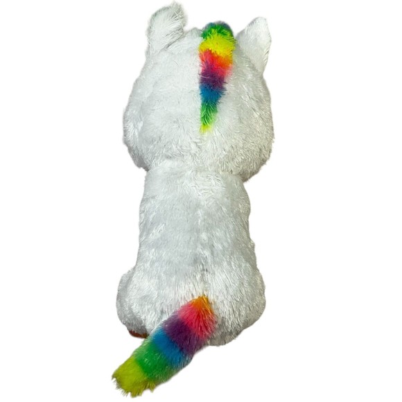 Ty Beanie Boos Medium Pixy White Rainbow Unicorn Stuffed Animal Plush 9" - Picture 2 of 4